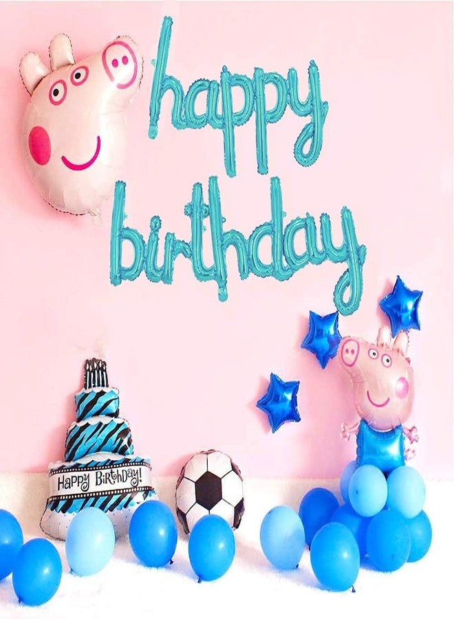 Crackles Happy Birthday Light Blue Foil Balloons in Small Letters Lower Case for Decorations - Image 5
